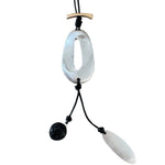 000 (Long) Black Leather Statement Necklace