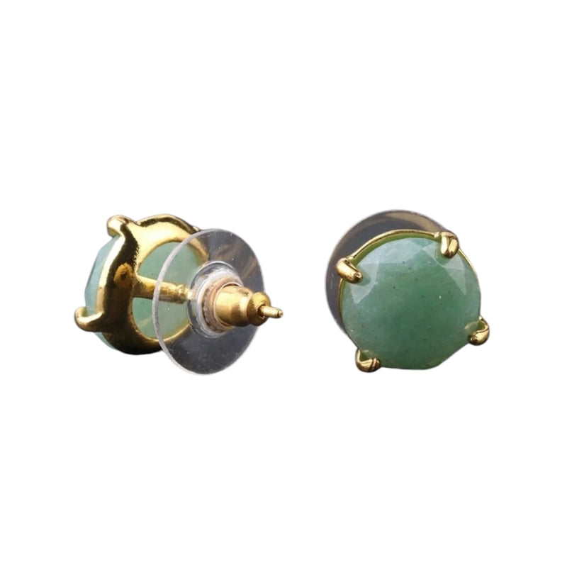 038 Green Aventurine Studs