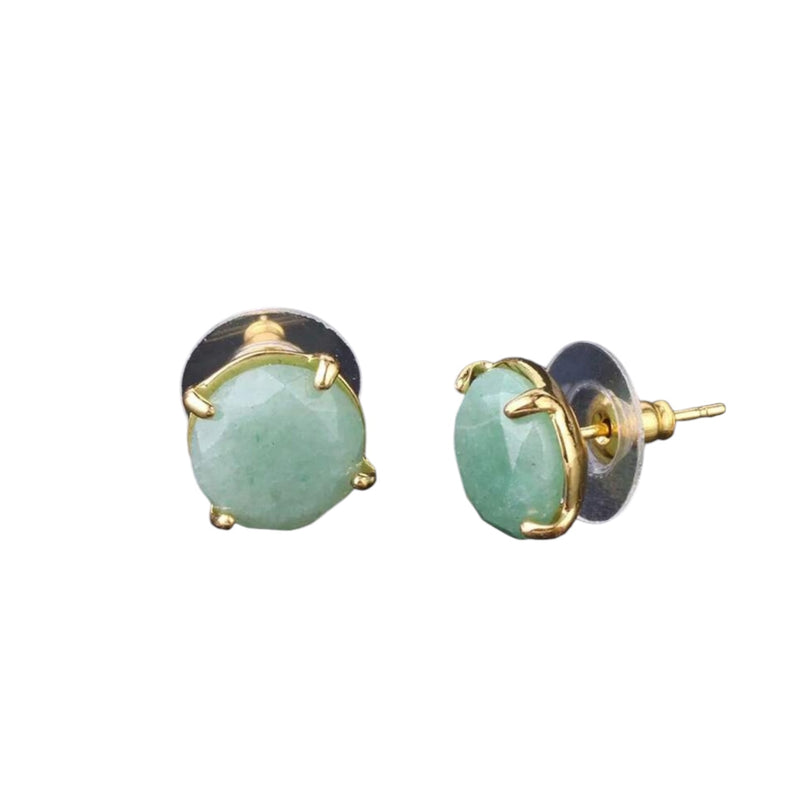 038 Green Aventurine Studs