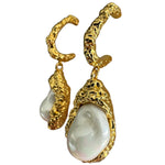 044 Shell Pearl Statement Earrings
