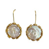 049 Pearl Filigree Flower Hook Earrings