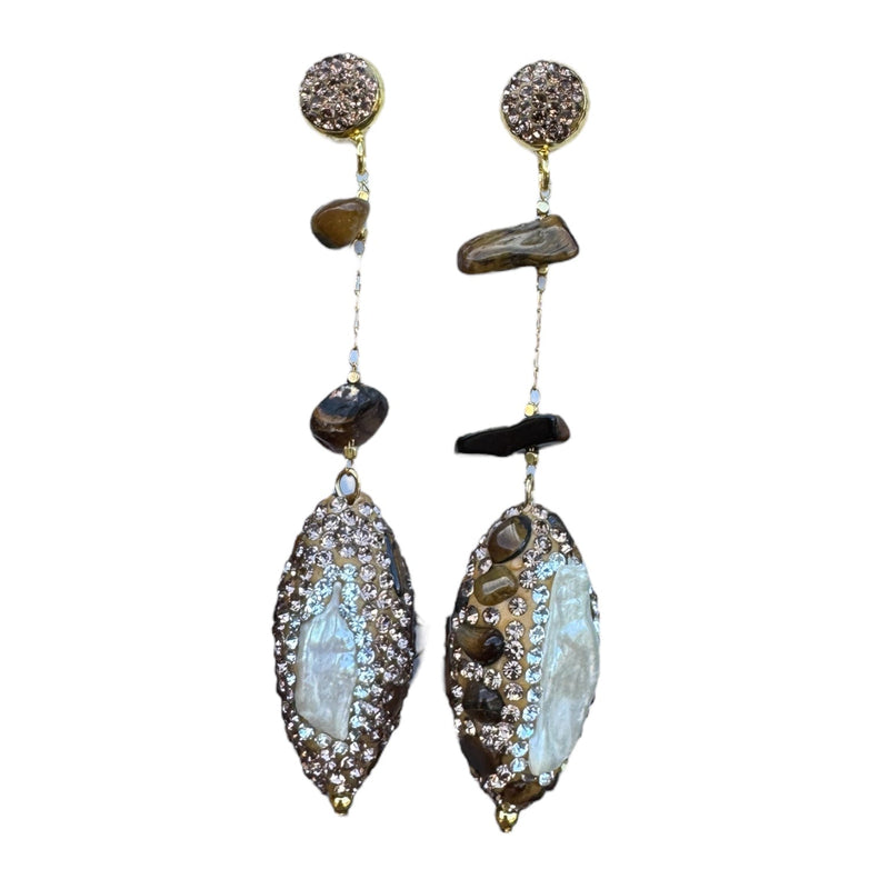 050 Baroque Pearl Drop Statement Earrings