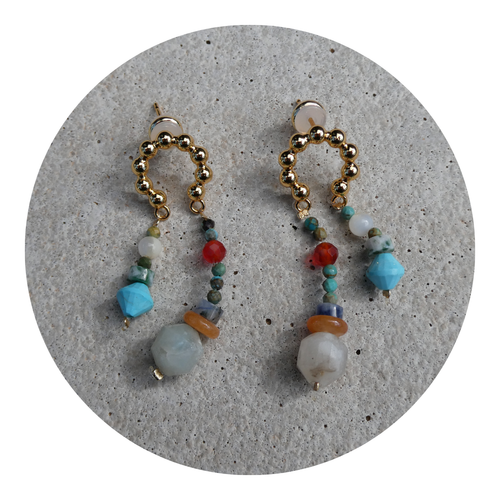 076 Multi-Beaded Earrings