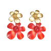 Greta Flower Statement Earrings, Red *EARLY-OCT*