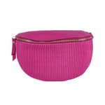 PINKY Raffia + Leather Crossbody Bag