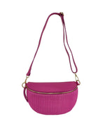 PINKY Raffia + Leather Crossbody Bag