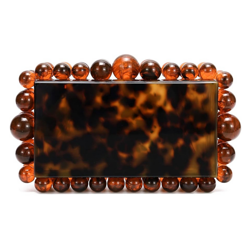Bubble Acrylic Clutch, Tortoise *EARLY-OCT*