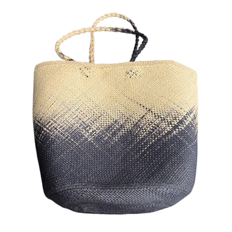 STRAW BAG, Grey Ombré