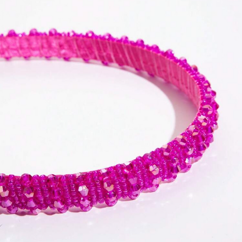 Nova Embellished Thin Crystal Headband, Hot Pink *EARLY-OCT*
