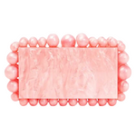 Bubble Acrylic Clutch, Pearl Pink *EARLY-OCT*
