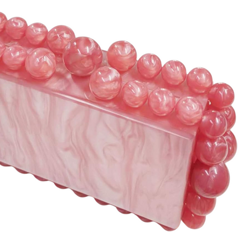 Bubble Acrylic Clutch, Pearl Pink *EARLY-OCT*
