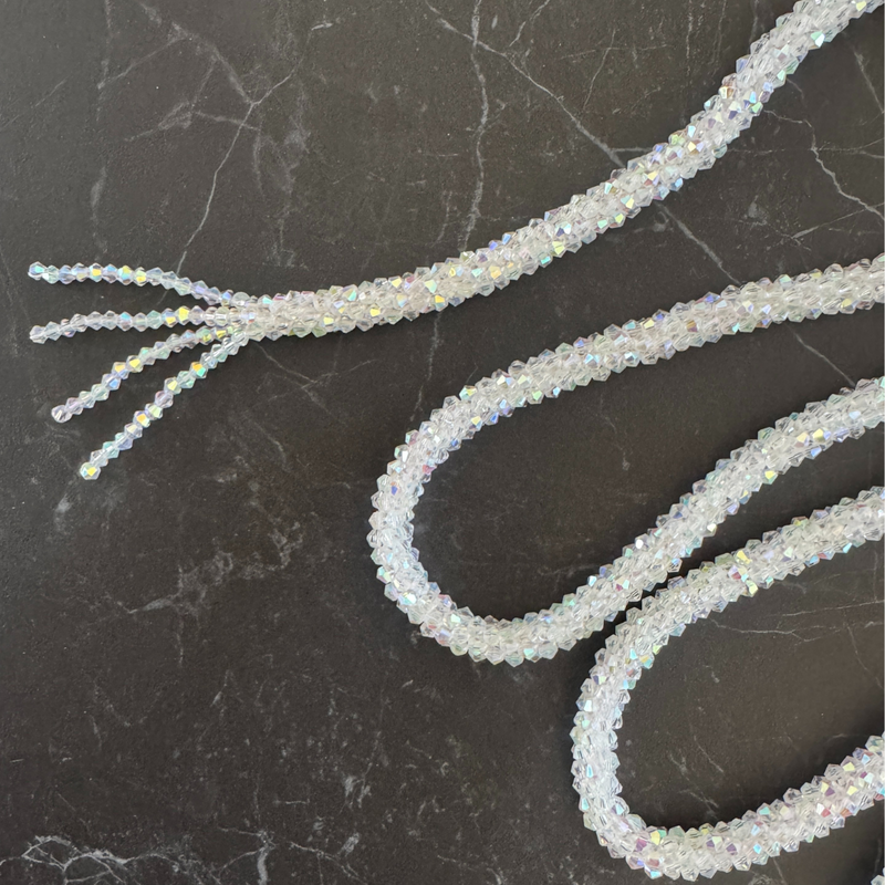 Marg Wrap Beaded Necklace / Belt (165cm),White