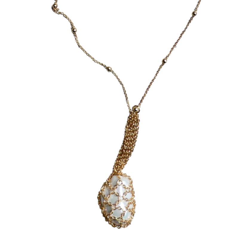 0016 Long Cage Pearl Necklace