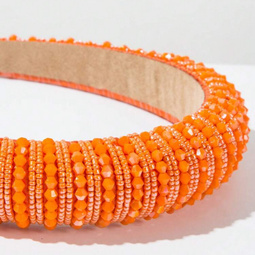 Julia Orange Beaded Headband *EARLY-OCT*
