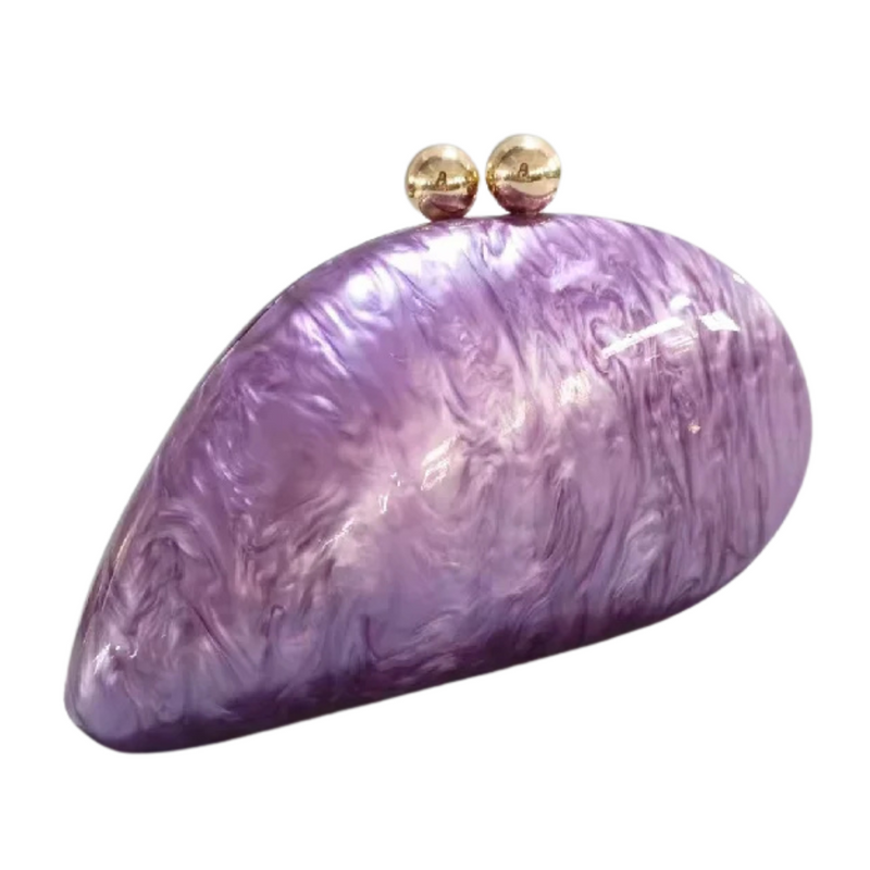 Retro Pearlised Acrylic Clutch, Lilac *EARLY-OCT*