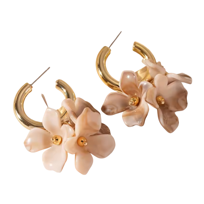 Fliss Bone Flower Hoops *EARLY-NOV* (Copy)