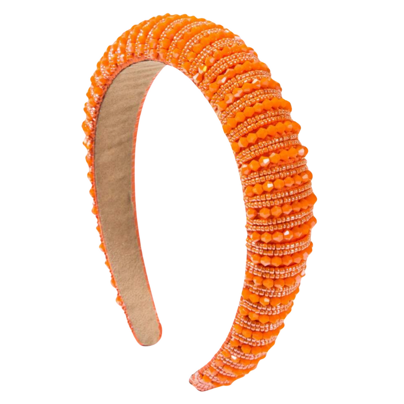 Julia Orange Beaded Headband *EARLY-OCT*