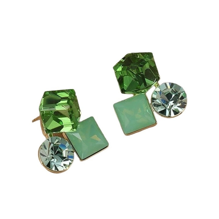 Annalise Green Crystal Stud Earrings