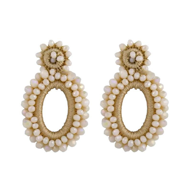 Belle Gold Beaded Statement Earrings