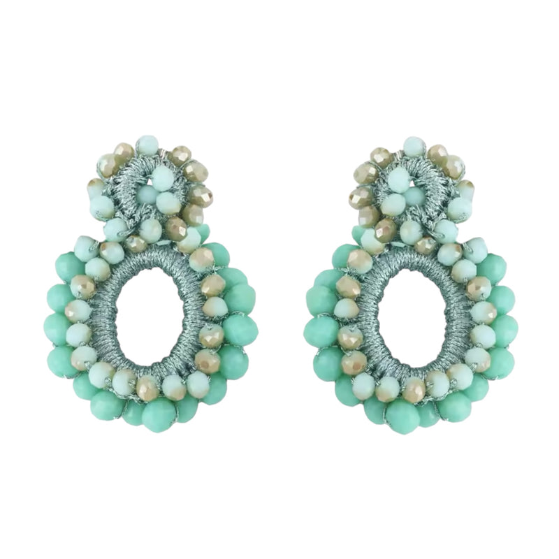 Belle Turquoise Beaded Statement Earrings