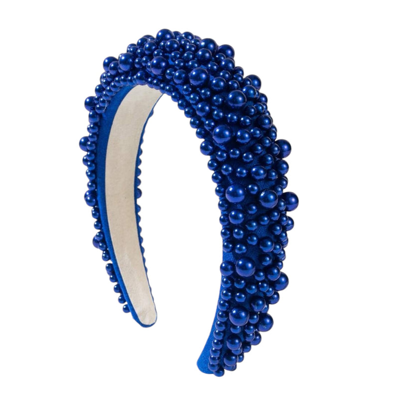 Blaire Pearl Cobalt Beaded Headband