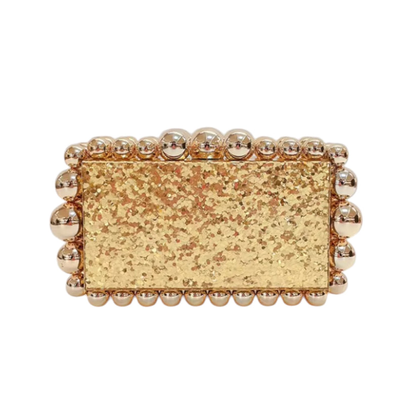 Bubble Acrylic Clutch, Gold *MID-FEB*