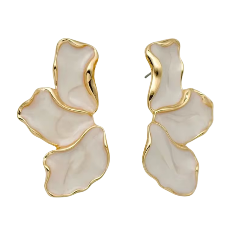 Forest White Enamel Stud Earrings *EARLY-NOV*