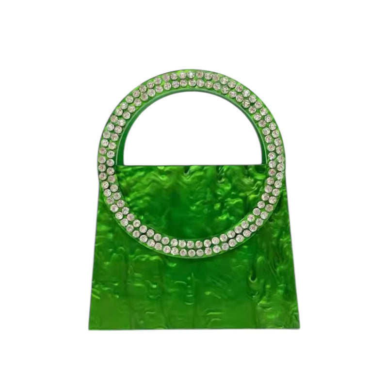 Greenie Top Handle Acrylic Bag with Bling  *END-JAN*