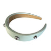 Becky Soft Mint Padded Satin Headband with Silver Studs