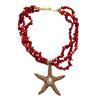 000 (Short) Red Jasper Starfish Statement Necklace