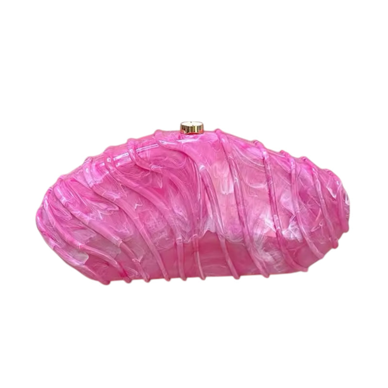 Pink Coral Marble Acrylic Clutch *EARLY-FEB*