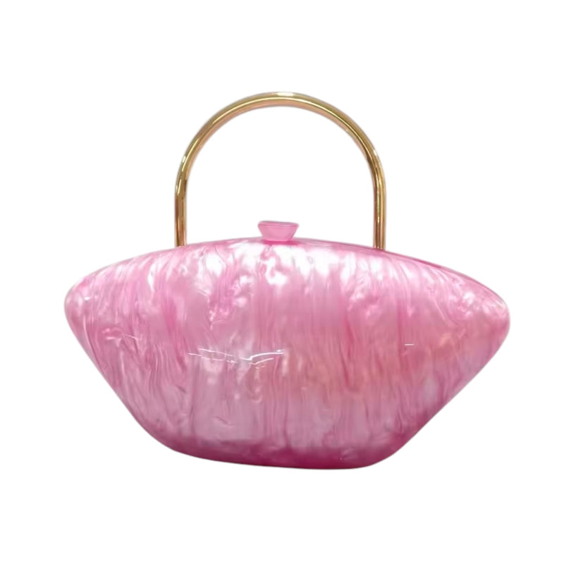 Pretty Lady Like Soft Pink Acrylic Top Handle Clutch *EARLY-FEB*