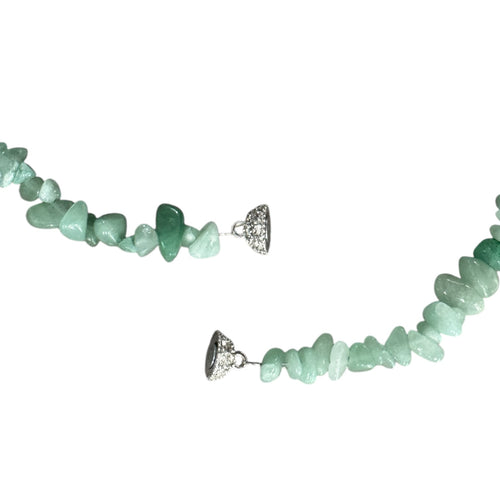 0003 Green Aventurine Long Necklace with Pearls