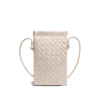 CALL ME Leather Weaved Crossbody Bag, White