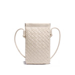 CALL ME Leather Weaved Crossbody Bag, White