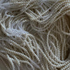 0009 3 Strand Beaded Necklace Two Tone, Clear & Pearl