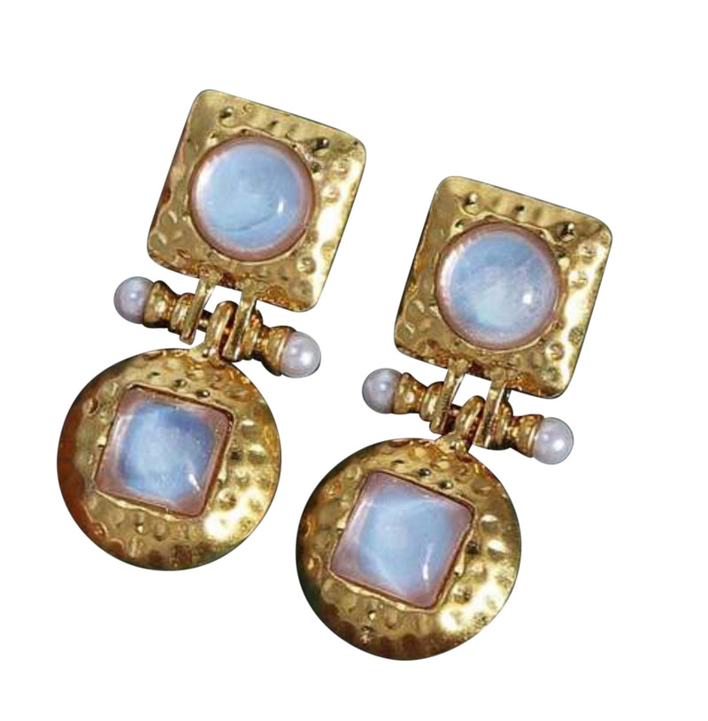 Vita Gold & Moonstone Statement Earrings