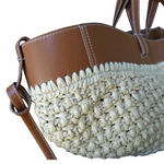 JENNY Raffia / Cognac Tote Bag