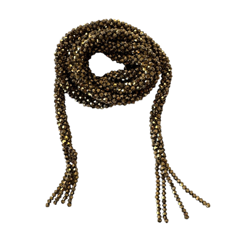 Marg Wrap Beaded Necklace / Belt (165cm), Bronze