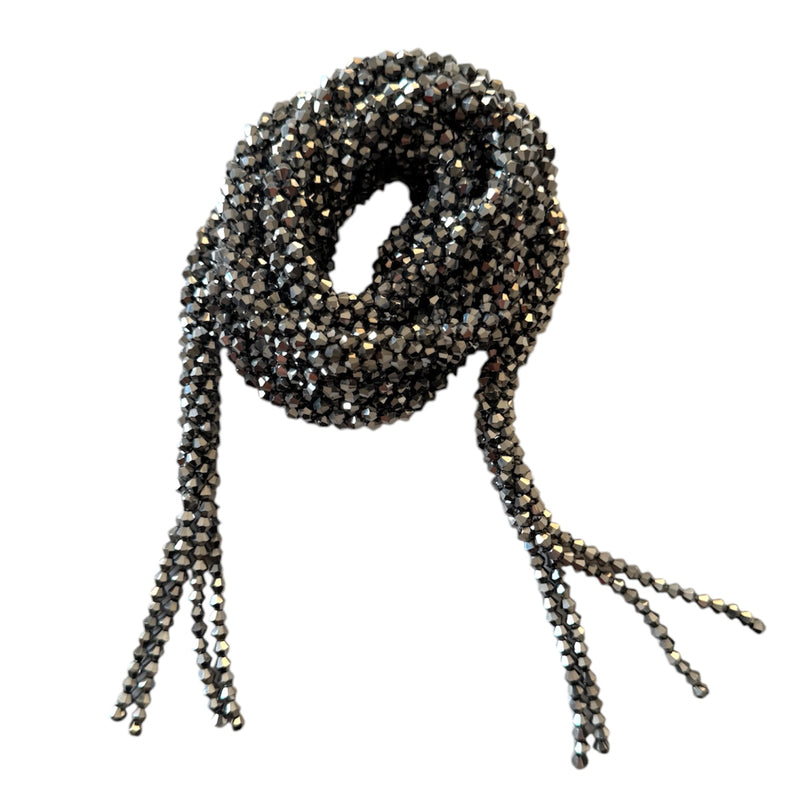 Marg Wrap Beaded Necklace / Belt (165cm), Pewter