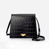 Mione Knot - Embossed Croc Black