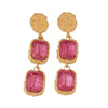 Olive Pink Statement Drop Earrings