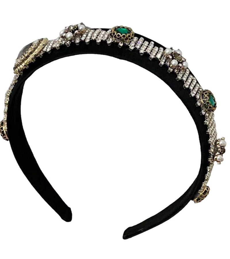 Brooke Embellished Black Headband