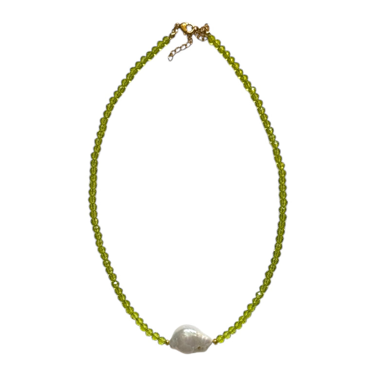 000 (Short) Lime Green Baroque Pearl Necklace