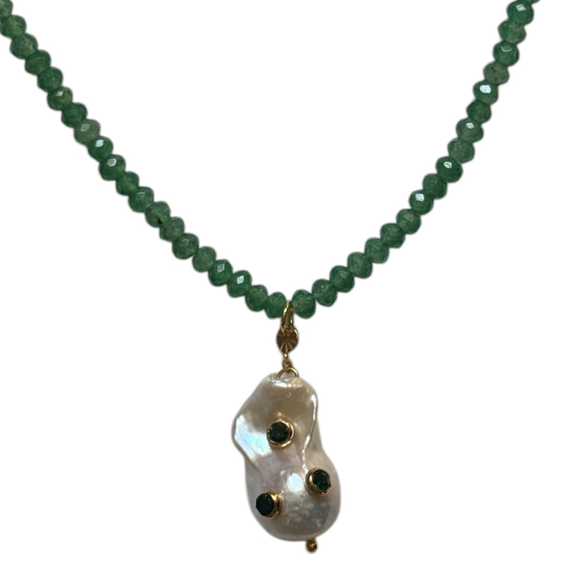 000 (Short) Green Baroque Pearl Necklace