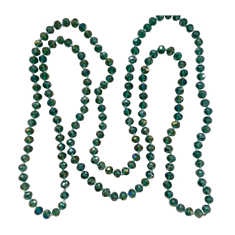 0004 Beaded Long Necklace, Emerald