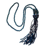 0008 Statement Tassel Necklace, Cobalt