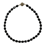 0001 (Short) Swarovski Faceted Rondelle Beaded Chocker, Black