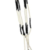 0009 3 Strand Beaded Necklace Two Tone, Black & Pearl