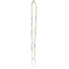 0009 3 Strand Beaded Necklace Two Tone, Clear & Pearl